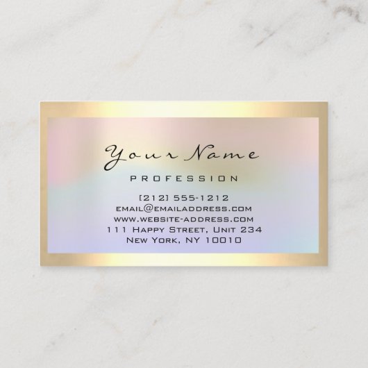 ヘアサロンまつ毛エクステンション化粧ホログラフィック 名刺 (裏面)