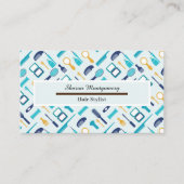 ヘアサロンアクセサリアイコンのパターン 名刺 (正面)