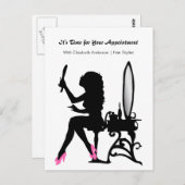 ヘアサロンアポイントメントリマインダーガーリー美容師 ポストカード (正面/裏面)
