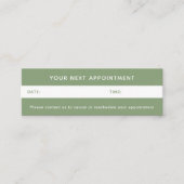 ヘアサロンアポイントメントリマインダーシザーグリーン スキニー名刺 (正面)