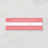 ヘアサロンアポイントメントリマインダーシザーコーラル スキニー名刺 (正面)