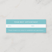 ヘアサロンアポイントメントリマインダーシザーティール(緑がかった色) スキニー名刺 (正面)