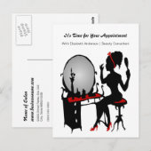 ヘアサロンアポイントメントリマインダーレッドシューズウーマン ポストカード (正面/裏面)