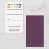 ヘアサロンアポイントメントリマインダーレトロレインボー 名刺 (正面/裏面)