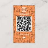 ヘアサロンインスタグラムオレンジ |ソーシャルメディアQRコード 名刺 (裏面)