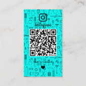 ヘアサロンインスタグラムターコイズ |ソーシャルメディアQR 名刺 (裏面)