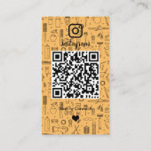 ヘアサロンインスタグラムピーチ |ソーシャルメディアQRコード 名刺 (裏面)