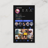 ヘアサロンインスタグラムブルー |ソーシャルメディアQRコード 名刺 (正面)