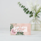 ヘアサロンエレガントピンクローズグリッツタイポグラフィ 名刺 (スタンド正面)