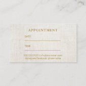 ヘアサロンエレガント金ゴールドタイポグラフィアポイントメント 予約カード (裏面)