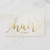 ヘアサロンエレガント金ゴールドタイポグラフィアポイントメント 予約カード (正面)
