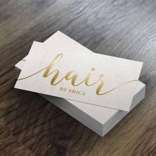ヘアサロンエレガント金ゴールドタイポグラフィアポイントメント 予約カード