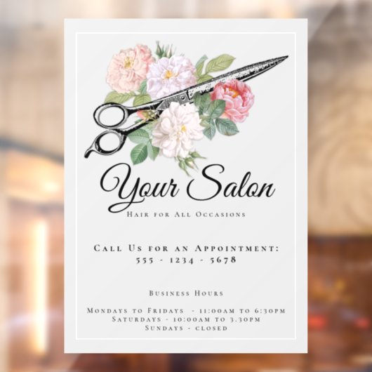 ヘアサロンオープンアワーズピンクローズライトグレー ウィンドウサイン (シート2)