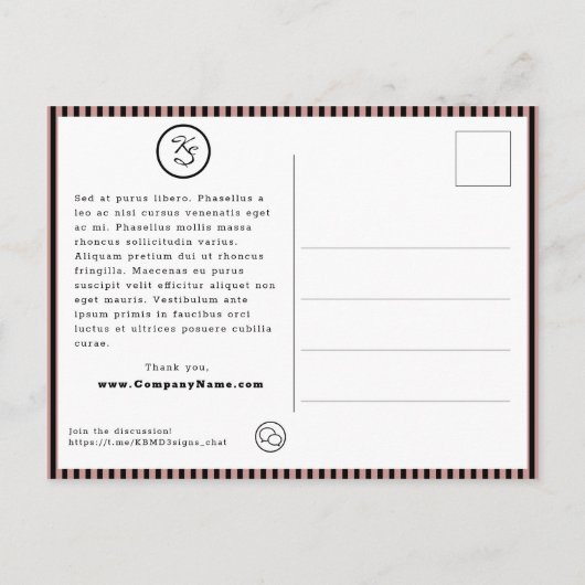 ヘアサロンカスタムイメージサンキューカスタマー ポストカード (裏面)