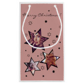 ヘアサロンカスタムフォトスタークリスマス スモールペーパーバッグ (裏面)