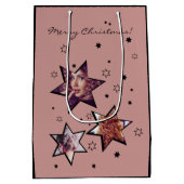 ヘアサロンカスタムフォトスタークリスマス ミディアムペーパーバッグ (裏面)