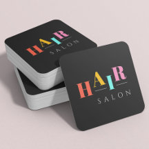 ヘアサロンカラフルタイポグラフィモダンヘアスタイリスト