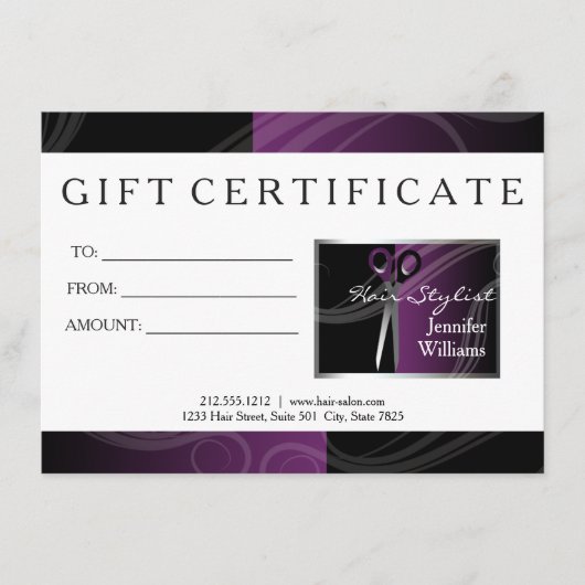 ヘアサロンギフトカード (正面)