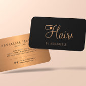 ヘアサロングラムブラック金ゴールドメタリックヘアスタイリスト 名刺