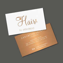 ヘアサロングラムホワイト金ゴールドメタリックヘアスタイリスト 名刺