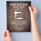 ヘアサロングランドリオープンウッ素朴ド チラシ (手)