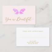 ヘアサロングリッターバタフライアポイントメントリマインダー 予約カード (正面/裏面)