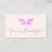 ヘアサロングリッターバタフライアポイントメントリマインダー 予約カード (正面)