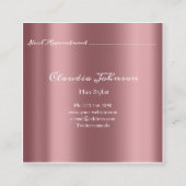 ヘアサロンサロンアポイントメントカードピンクエレガント スクエア名刺 (裏面)