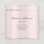 ヘアサロンサロンアポイントメントカードピンクパステル スクエア名刺 (裏面)