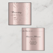 ヘアサロンサロンアポイントメントカードピンクローズ スクエア名刺 (正面/裏面)