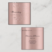 ヘアサロンサロンアポイントメントカードピンクローズ スクエア名刺 (正面/裏面)