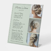 ヘアサロンサービス料金表 Sage Green 台座サイン (正面)