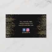 ヘアサロンシザーロゴトレンディーブラック&金ゴールド 名刺 (裏面)