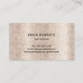 ヘアサロンシザー&フラワーアイボリー金ゴールドグリッター 名刺 (裏面)