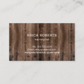 ヘアサロンシザー&フラワータイポグラフィウッド素朴 名刺 (裏面)