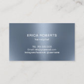 ヘアサロンシザー&フラワータイポグラフィダスティブルー 名刺 (裏面)