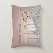 ヘアサロンシルバーグリッタードリップス金ゴールドシザー アクセントクッション (正面(垂直))