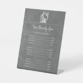 ヘアサロンシルバーグレーレザープライスリストサービス 台座サイン (正面)