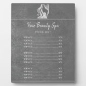 ヘアサロンシルバーグレーレザールック価格表 フォトプラーク (正面)