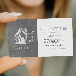 ヘアサロンシルバーグレーロゴ紹介テンプレート 紹介カード