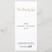 ヘアサロンシンプル金ゴールドホワイトプライスリストサービス プログラム (裏面)