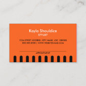 ヘアサロンスタイリストとアポイントメントオレンジ 予約カード (裏面)