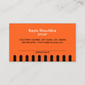 ヘアサロンスタイリストとアポイントメントオレンジ 予約カード (裏面)