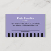 ヘアサロンスタイリストとアポイントメントラベンダー 予約カード (裏面)