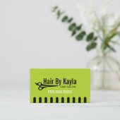 ヘアサロンスタイリストとアポイントメント緑 予約カード (スタンド正面)