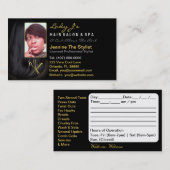 ヘアサロンスタイリストアポイントメントビジネスフォトカード 予約カード (正面/裏面)