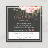 ヘアサロンスタイリストエレガントフローラバラアポイントメント スクエア名刺 (裏面)