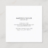 ヘアサロンスタイリストピンク スクエア名刺 (裏面)