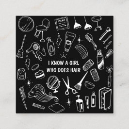 ヘアサロンスタイリストブラック スクエア名刺