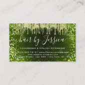 ヘアサロンスタイリストヘアドライザーシザーグリーン 名刺 (裏面)